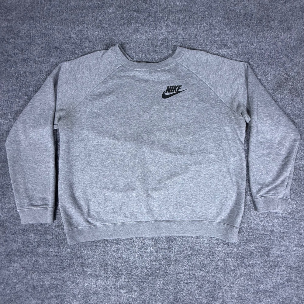 Nike Sportswear Crewneck Sweatshirt Gray Heather Futura Logo Mens L